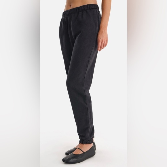 NEW MATE the Label Organic Fleece Relaxed Pocket Sweatpant M Jet Black - Picture 2 of 9